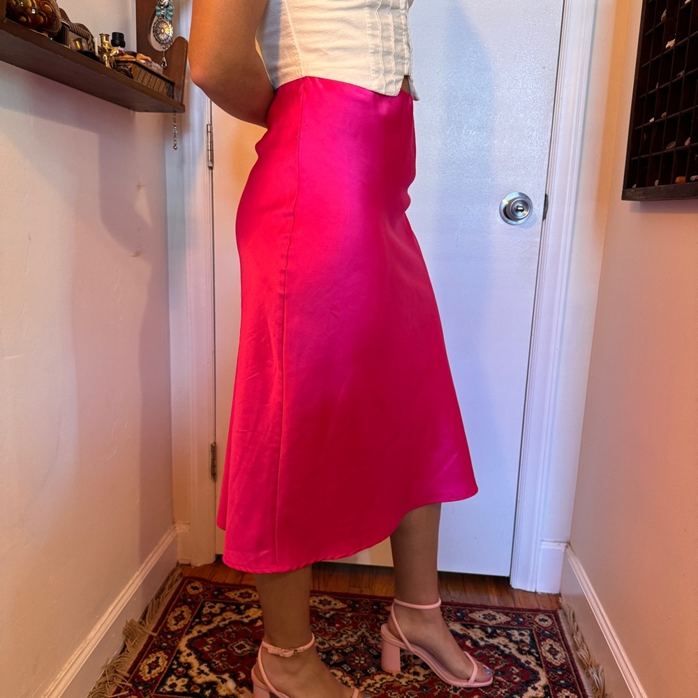 Pink Satin Skirt